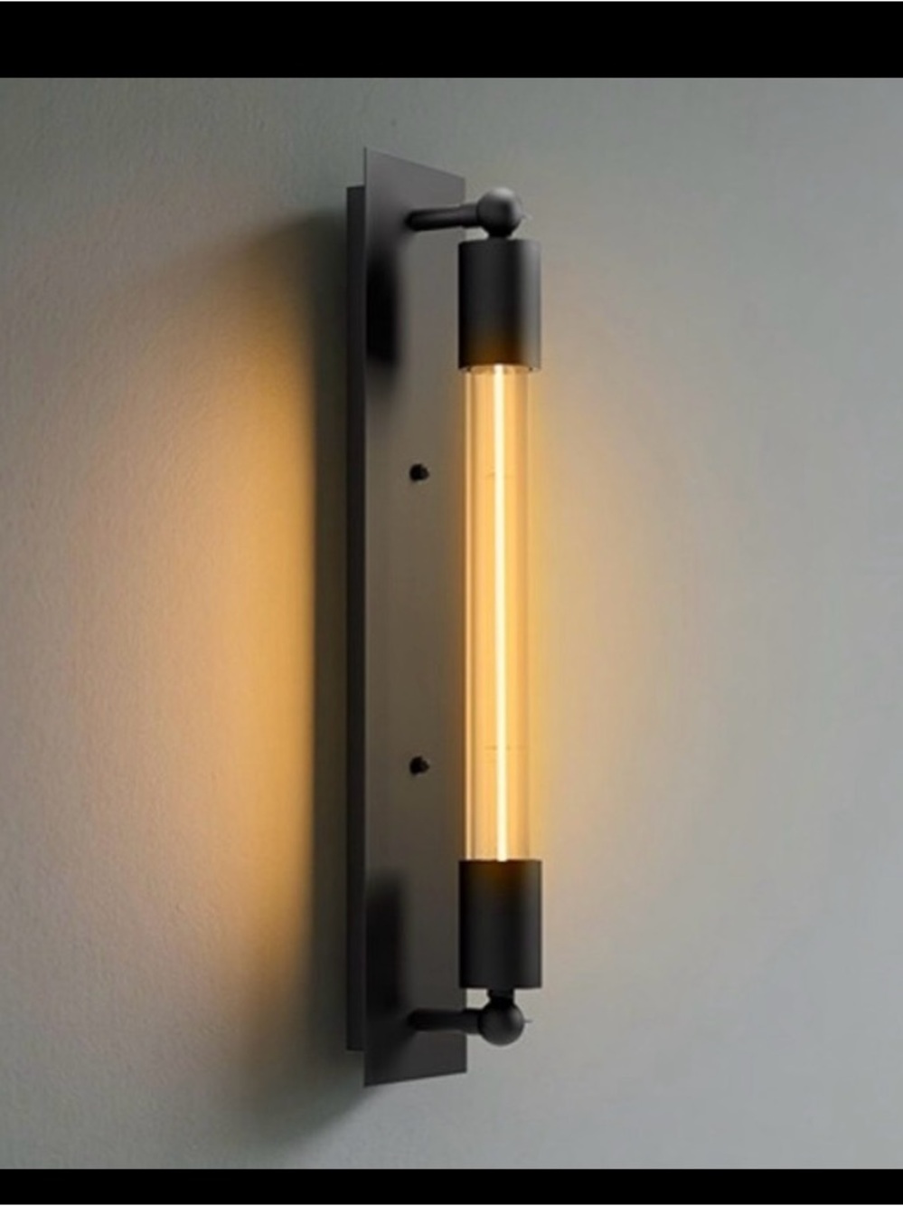 Modern brushed gold Wall Sconce with Warm Amber Tube Light